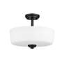Z-Lite Arlington 14 3/4" Wide Matte Black White Diffuser Ceiling Light in scene