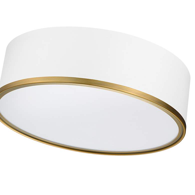 Image 7 Z-Lite Arlo 16"W Matte White and Rubbed Brass Ceiling Light more views
