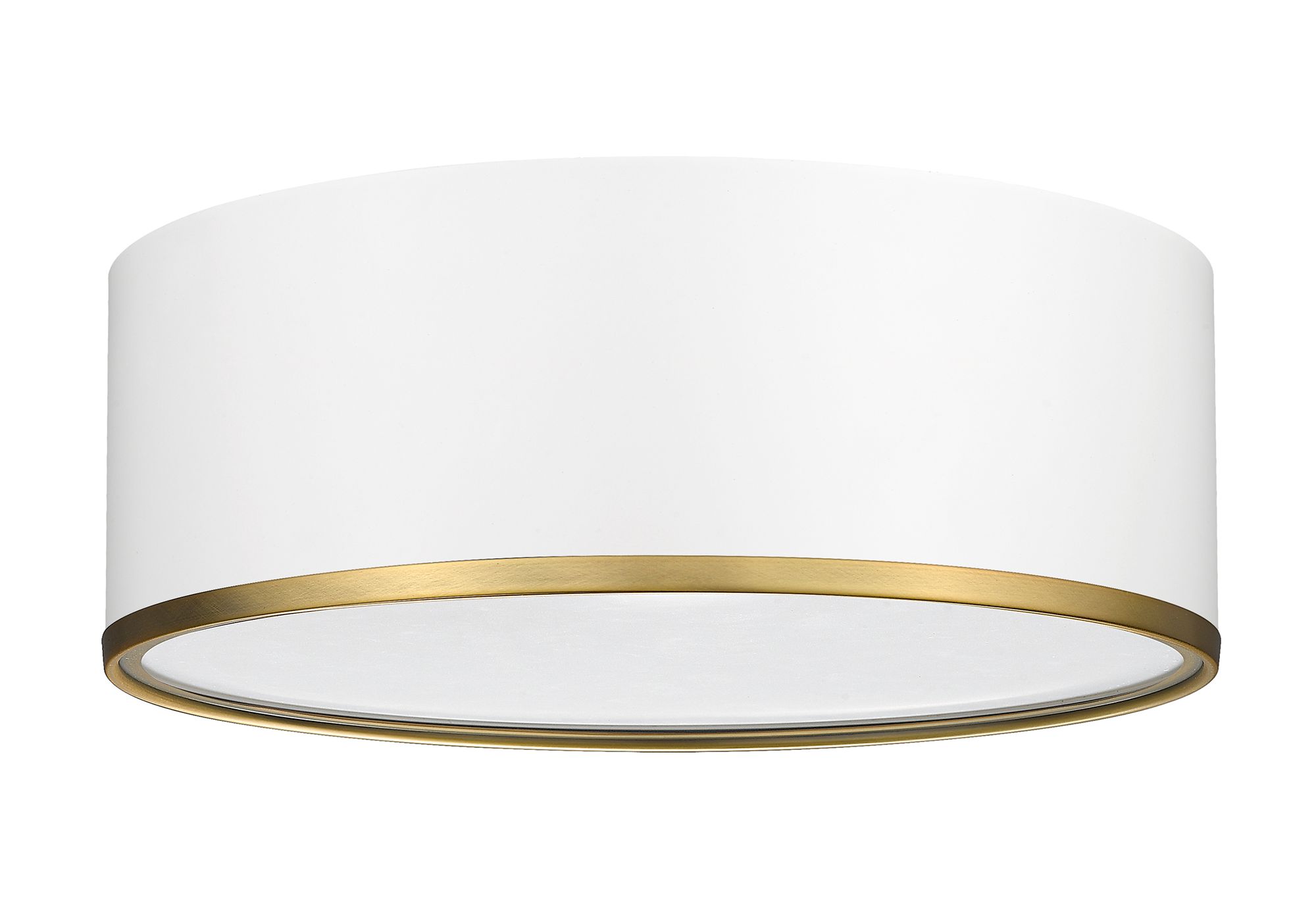 Z-Lite Arlo 16"W Matte White and Rubbed Brass Ceiling Light