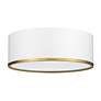 Z-Lite Arlo 16"W Matte White and Rubbed Brass Ceiling Light