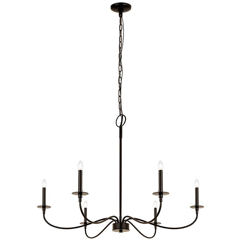 Image 5 Z-Lite Arrington 42 inch Wide 6-Light Matte Black Candelabra Chandelier more views