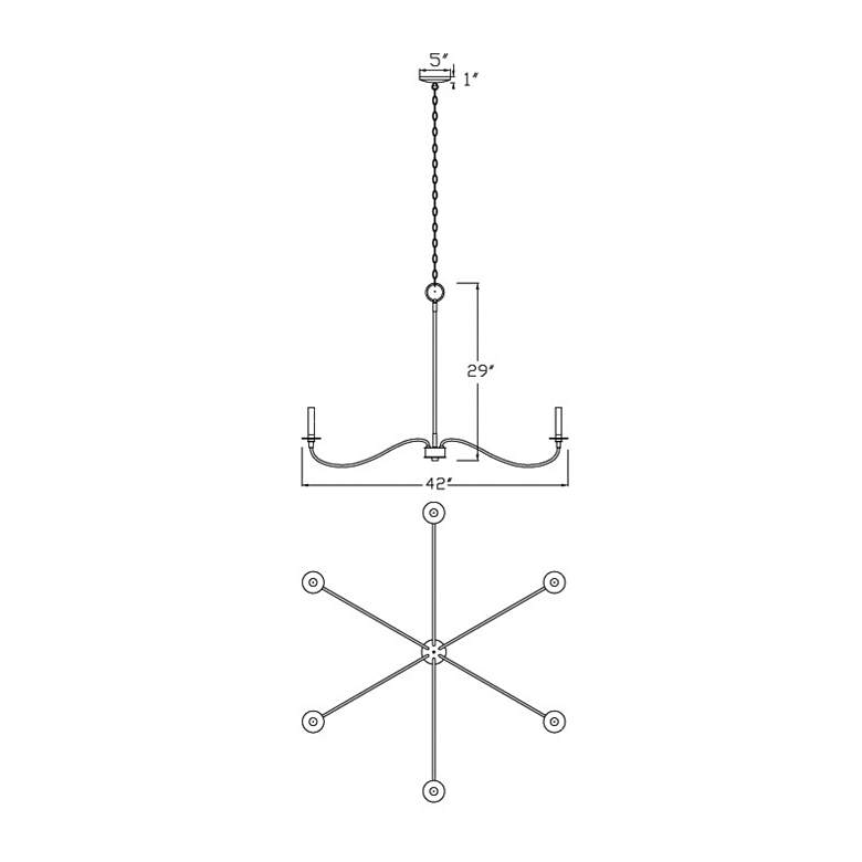 Image 6 Z-Lite Arrington 42" Wide 6-Light Matte Black Candelabra Chandelier more views