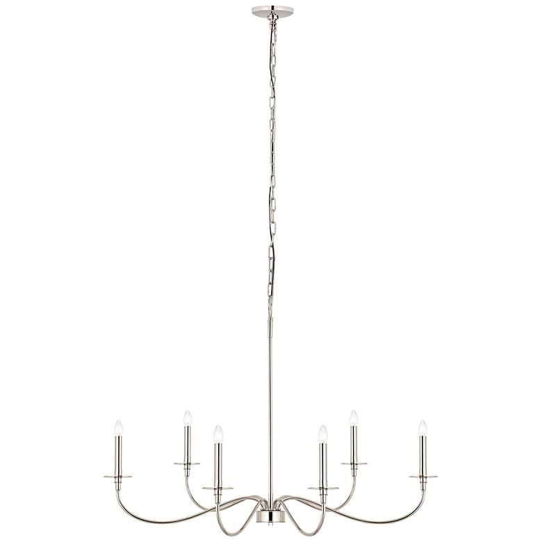Image 2 Z-Lite Arrington 42" Wide Polished Nickel 6-Light Chandelier