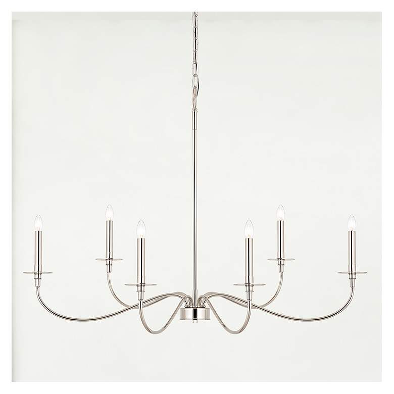 Image 1 Z-Lite Arrington 42" Wide Polished Nickel 6-Light Chandelier