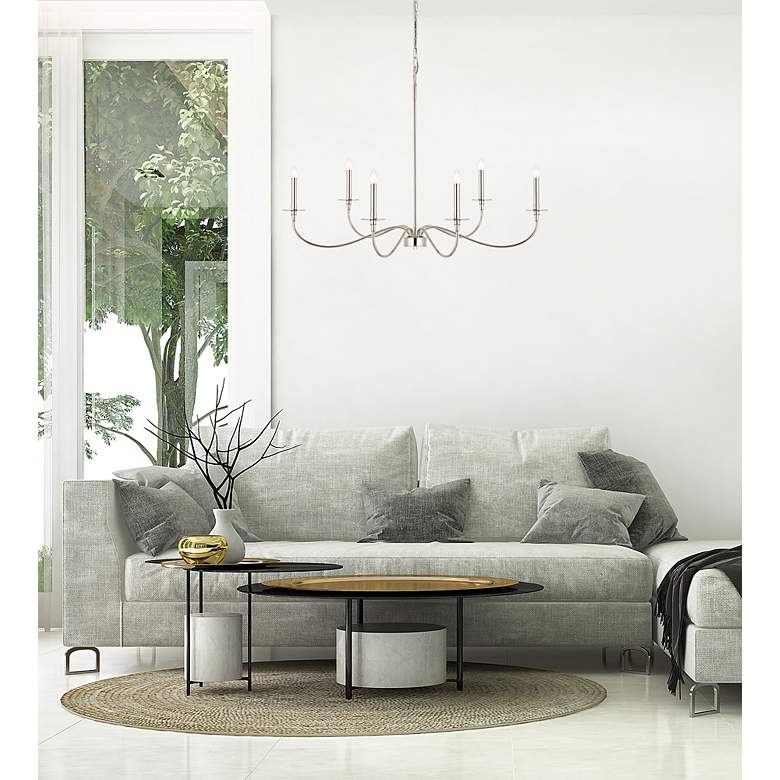 Image 6 Z-Lite Arrington 42" Wide Polished Nickel 6-Light Chandelier more views
