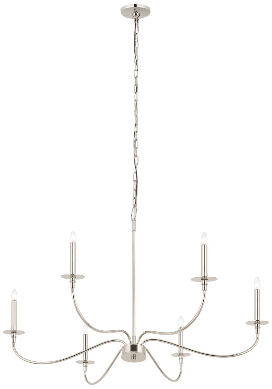 Z-Lite Arrington 42" Wide Polished Nickel 6-Light Chandelier