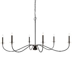Image3 of Z-Lite Arrington 63" Matte Black 6-Light Candelabra Chandelier