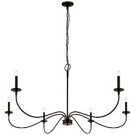 Image5 of Z-Lite Arrington 63" Matte Black 6-Light Candelabra Chandelier more views