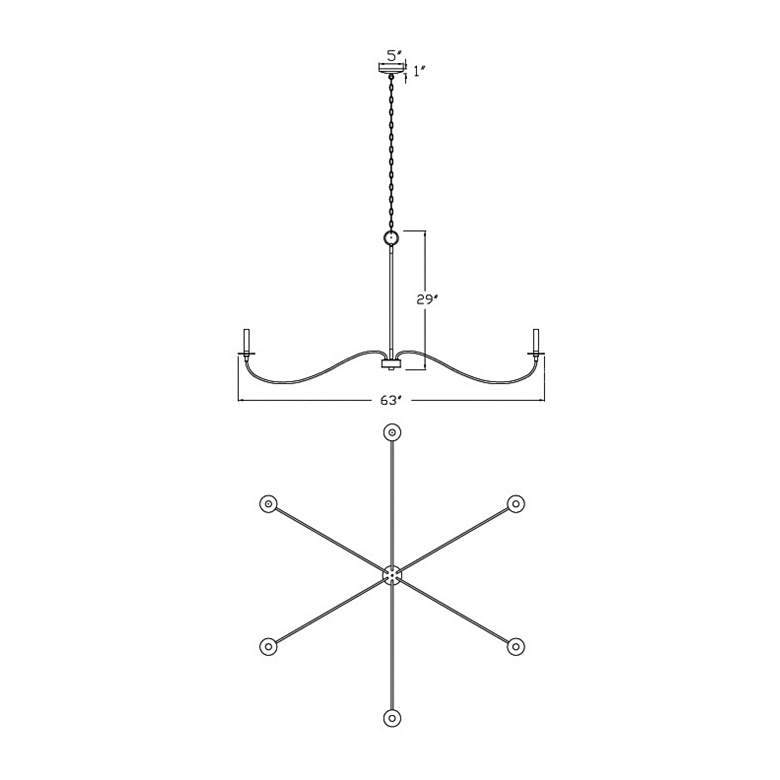 Image 6 Z-Lite Arrington 63" Matte Black 6-Light Candelabra Chandelier more views