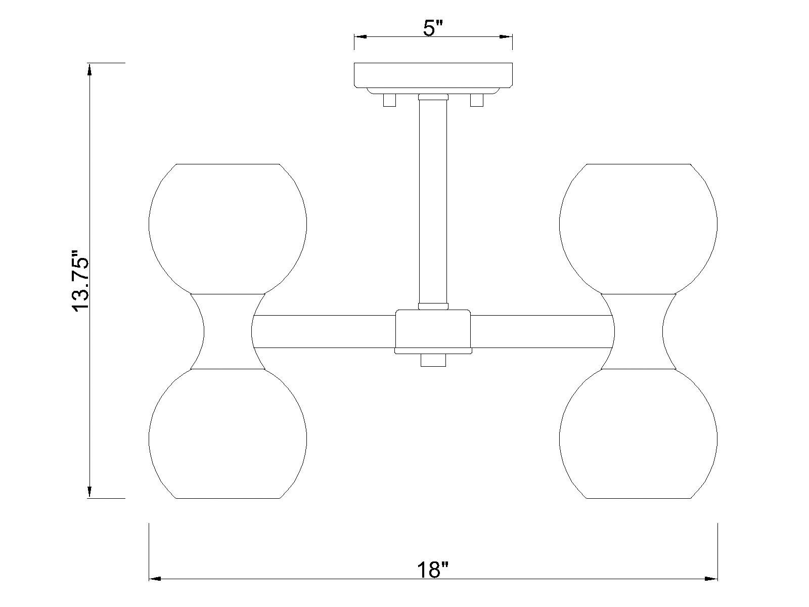 Z-Lite Artemis 18" Wide Matte Black 6-Light Ceiling Light