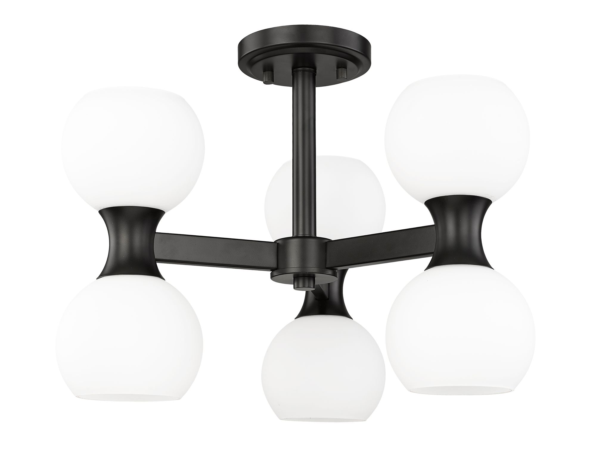 Z-Lite Artemis 18" Wide Matte Black 6-Light Ceiling Light