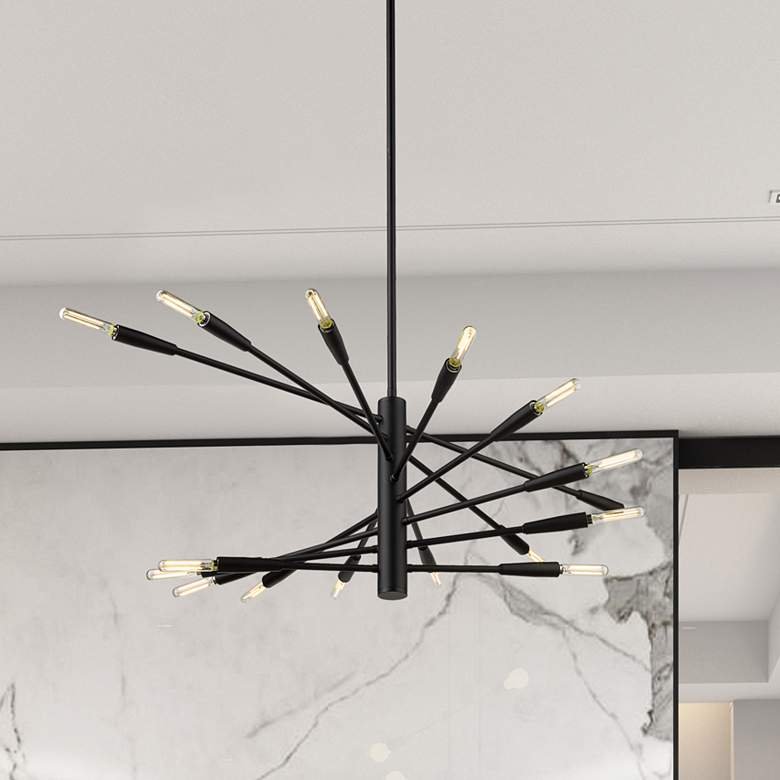 Image 1 Z-Lite Ascension 32" Wide Matte Black 16-Light Chandelier