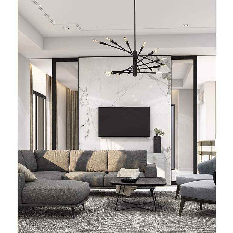 Image 4 Z-Lite Ascension 32" Wide Matte Black 16-Light Chandelier more views