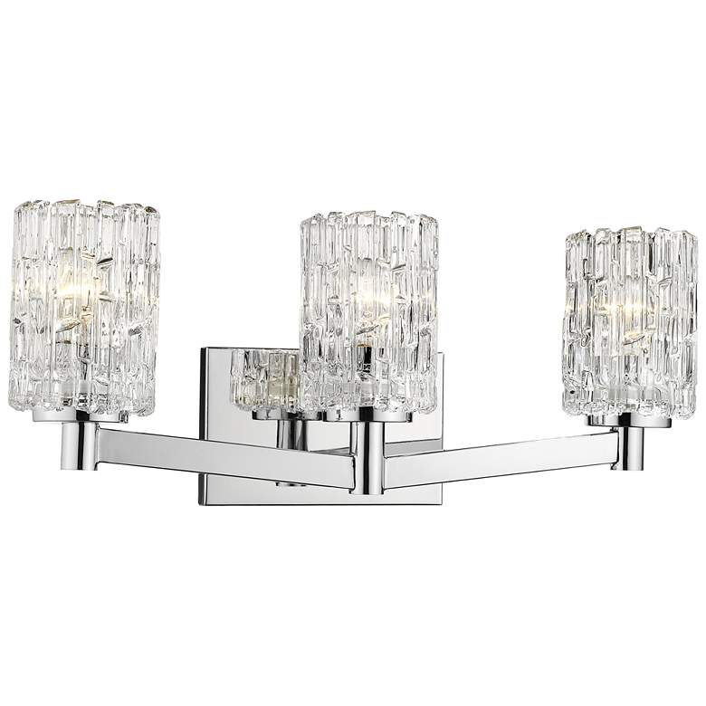 Image 2 Z-Lite Aubrey 22 1/2" Wide 3-Light Chrome and Glass Modern Bath Light
