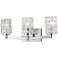 Z-Lite Aubrey 22 1/2" Wide 3-Light Chrome and Glass Modern Bath Light