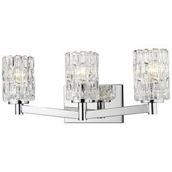 Z-Lite Aubrey 22 1/2" Wide 3-Light Chrome and Glass Modern Bath Light