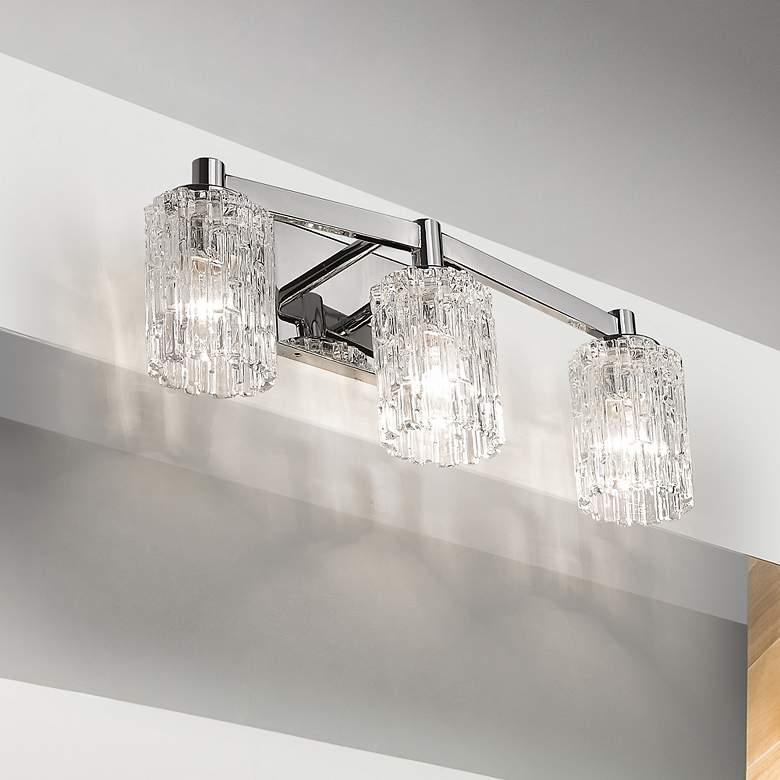 Image 1 Z-Lite Aubrey 22 1/2" Wide 3-Light Chrome and Glass Modern Bath Light