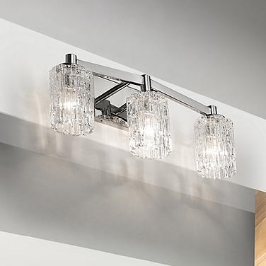 Z-Lite Aubrey 22 1/2" Wide 3-Light Chrome and Glass Modern Bath Light