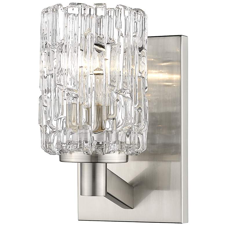 Image 1 Z-Lite Aubrey 9 1/4" High Brushed Nickel Clear Glass Wall Sconce