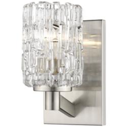 Z-Lite Aubrey 9 1/4" High Brushed Nickel Clear Glass Wall Sconce