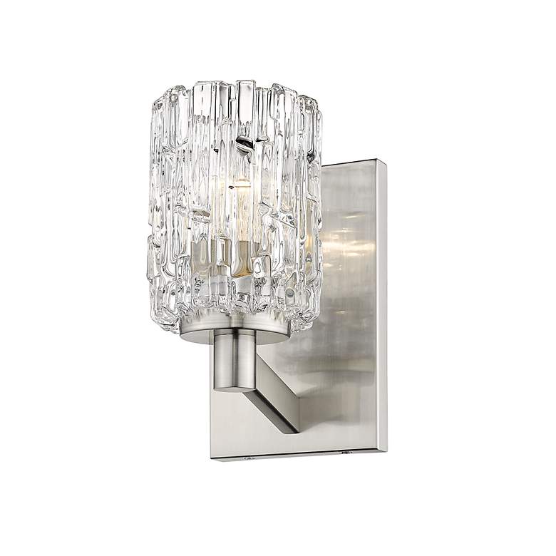Image 4 Z-Lite Aubrey 9 1/4" High Brushed Nickel Clear Glass Wall Sconce more views