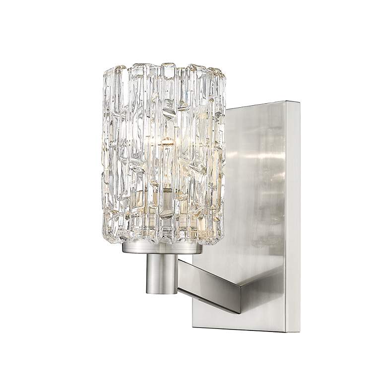 Image 5 Z-Lite Aubrey 9 1/4" High Brushed Nickel Clear Glass Wall Sconce more views