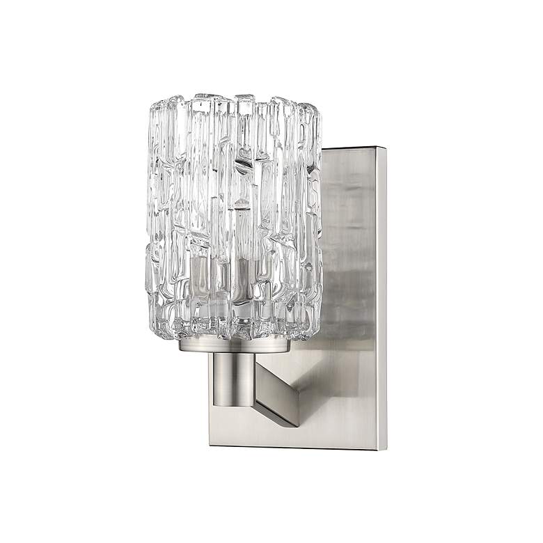 Image 7 Z-Lite Aubrey 9 1/4" High Brushed Nickel Clear Glass Wall Sconce more views