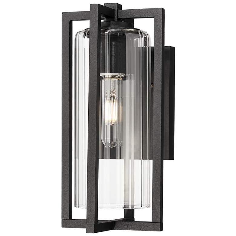 Image 2 Z-Lite Aura 12 3/4" High Black Outdoor Wall Light