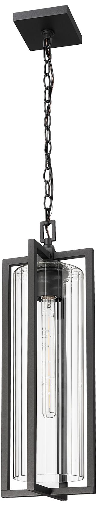 Z-Lite Aura 25" High Black Outdoor Hanging Light