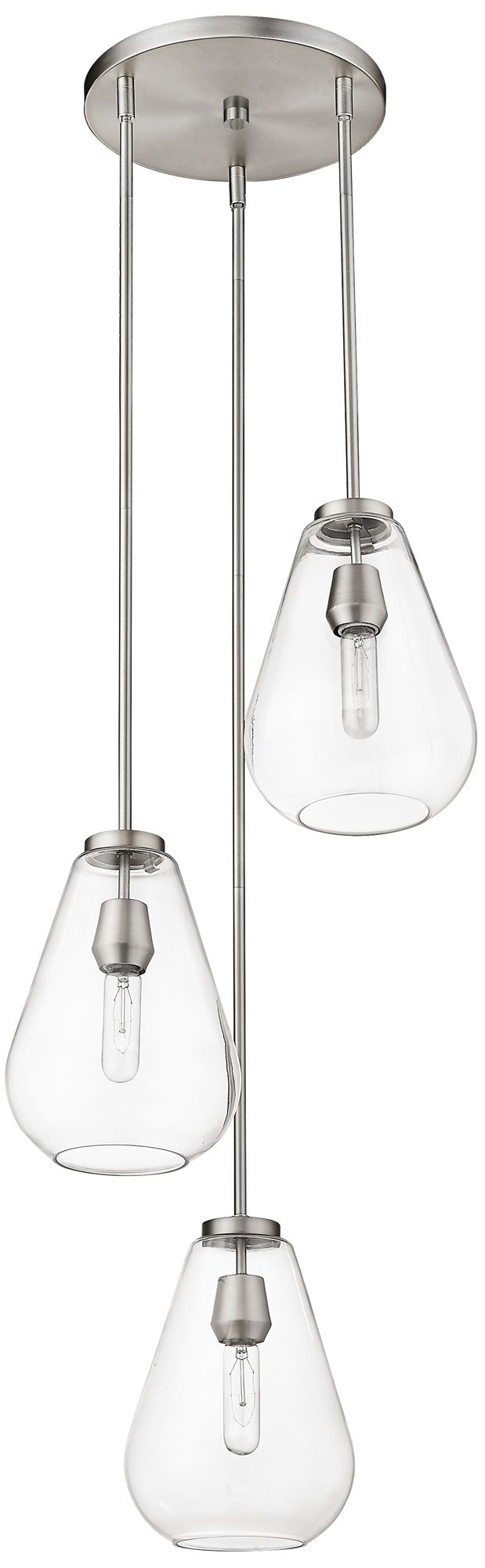 Z-Lite Ayra 18" Wide Brushed Nickel and Glass Multi-Light Pendant in scene