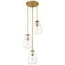 3_Z-Lite Ayra 18" Wide Olde Brass and Clear Glass Multi-Light Pendant