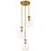 Z-Lite Ayra 18" Wide Olde Brass and Clear Glass Multi-Light Pendant