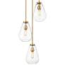 4_Z-Lite Ayra 18" Wide Olde Brass and Clear Glass Multi-Light Pendant more views