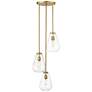 6_Z-Lite Ayra 18" Wide Olde Brass and Clear Glass Multi-Light Pendant more views