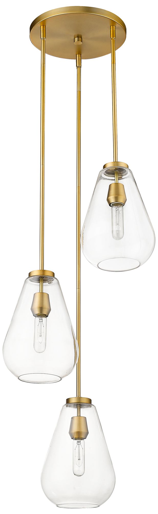 Z-Lite Ayra 18" Wide Olde Brass and Clear Glass Multi-Light Pendant in scene