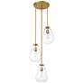 Z-Lite Ayra 18" Wide Olde Brass and Clear Glass Multi-Light Pendant in scene