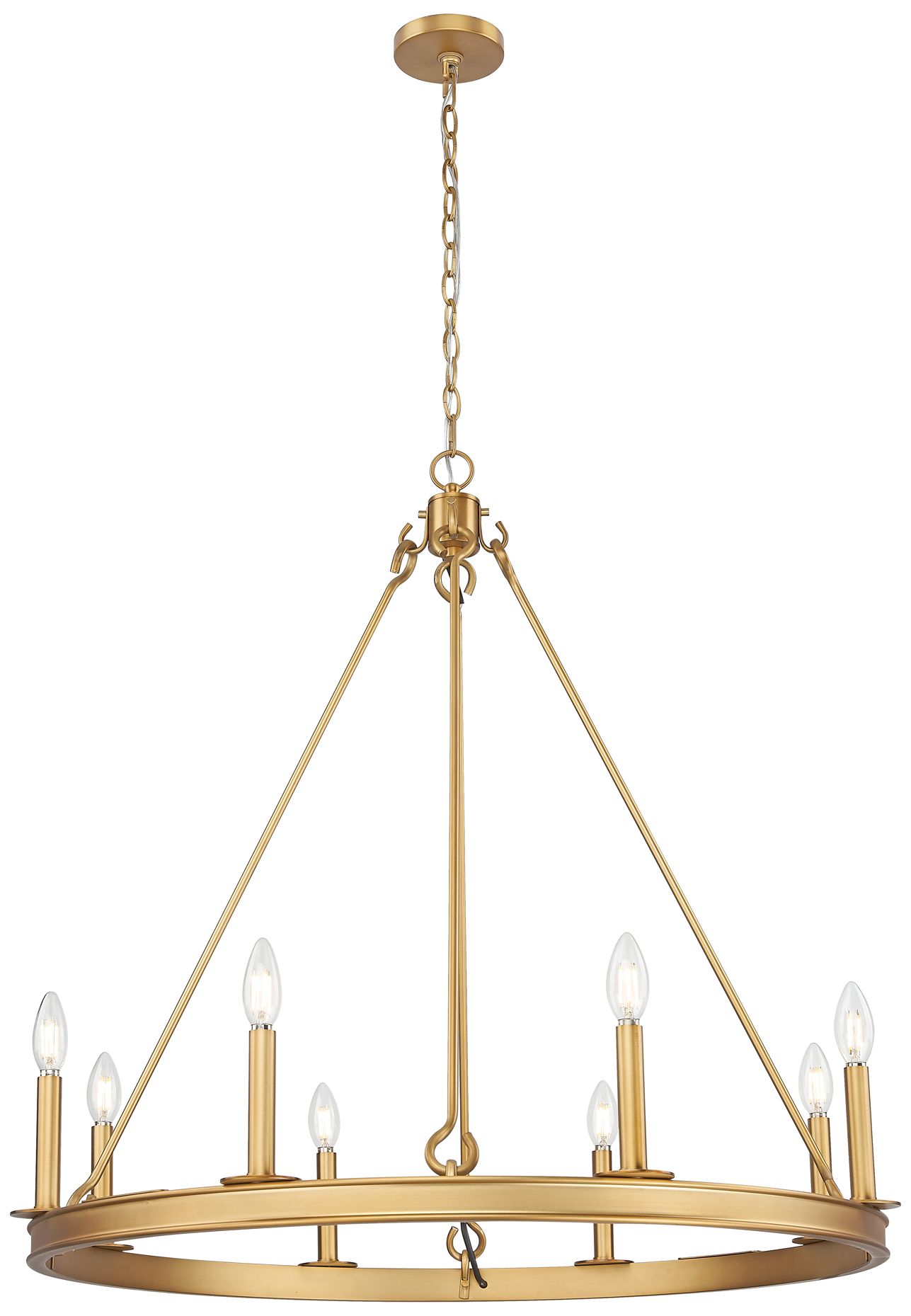 Z-Lite Barclay 33" Wide Rubbed Brass 8-Light Chandelier