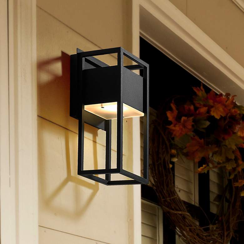 Image 2 Z-Lite Barwick 12 1/2" High Black LED Outdoor Wall Light