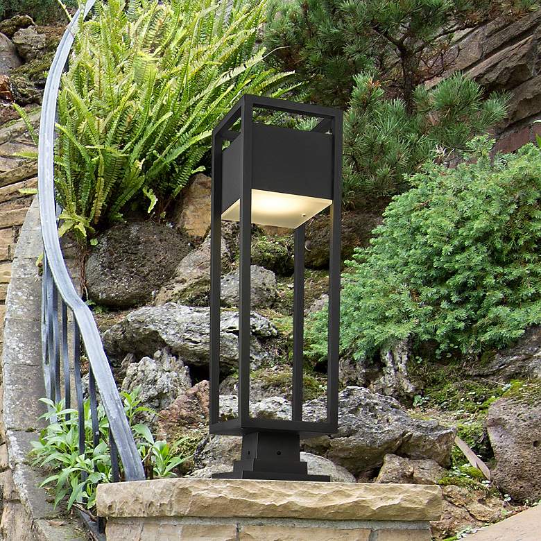 Image 2 Z-Lite Barwick 28 1/4" High Black LED Outdoor Pier Light