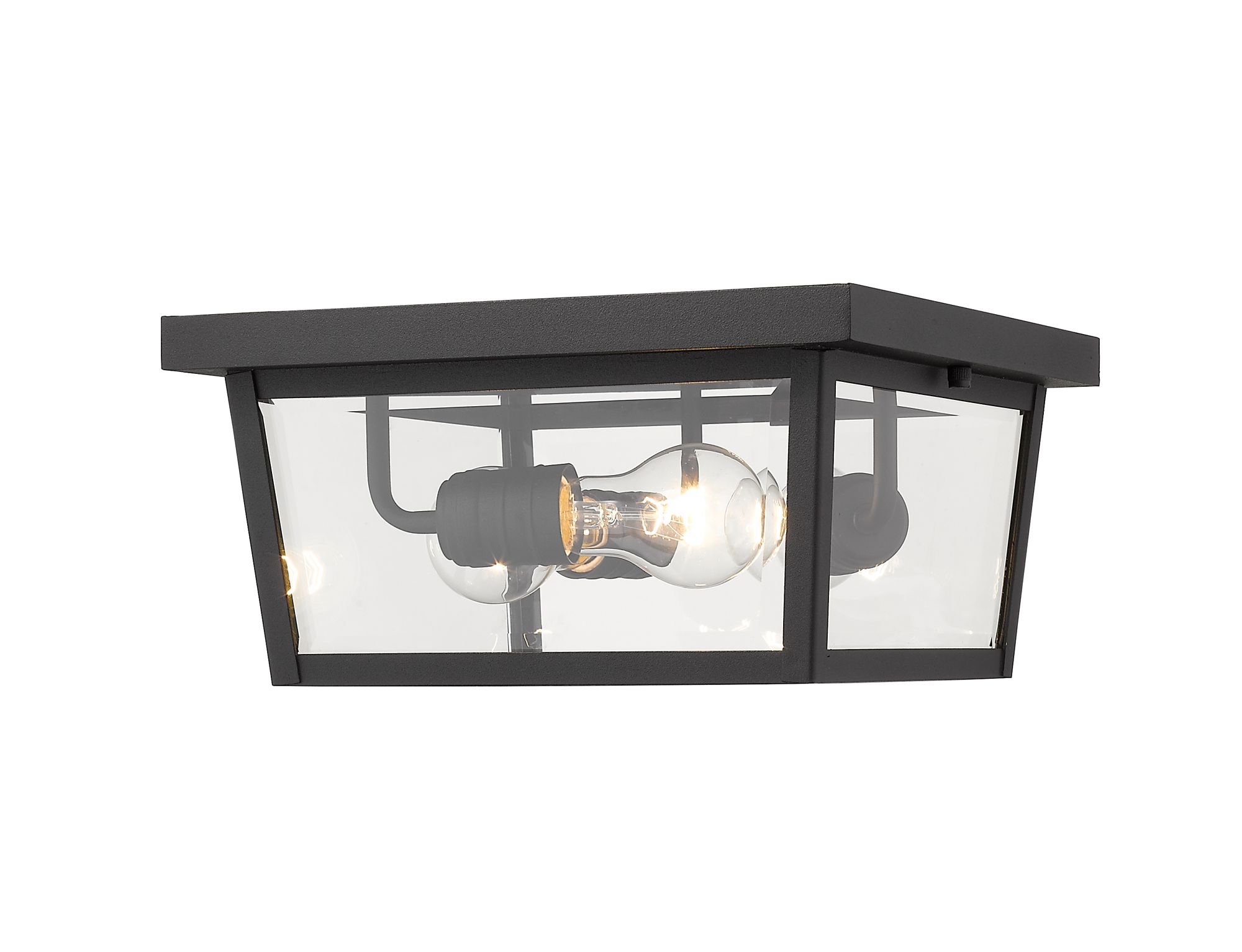 Thumbnail3 of Z-Lite Beacon 12" Wide Black Outdoor Ceiling Light more views