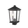 3_Z-Lite Beacon 19 1/2" High Black 2-Light Outdoor Post Light more views