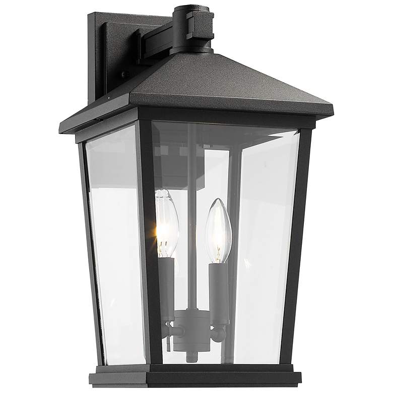 Image 1 Z-Lite Beacon 2 Light Outdoor Wall Sconce in Black
