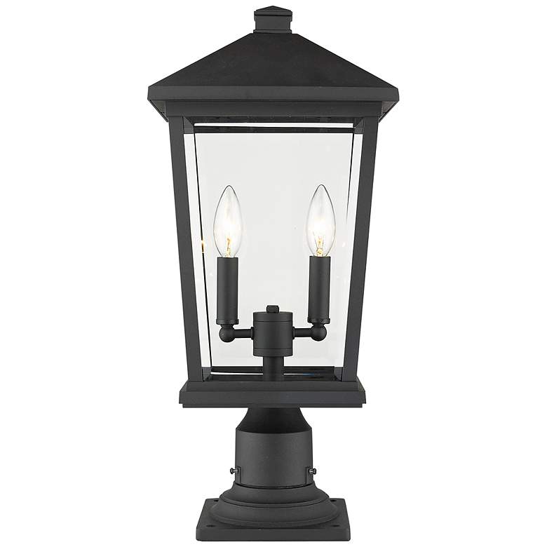 Image 2 Z-Lite Beacon 21 1/2" High Black Metal Outdoor Pier Mount Light