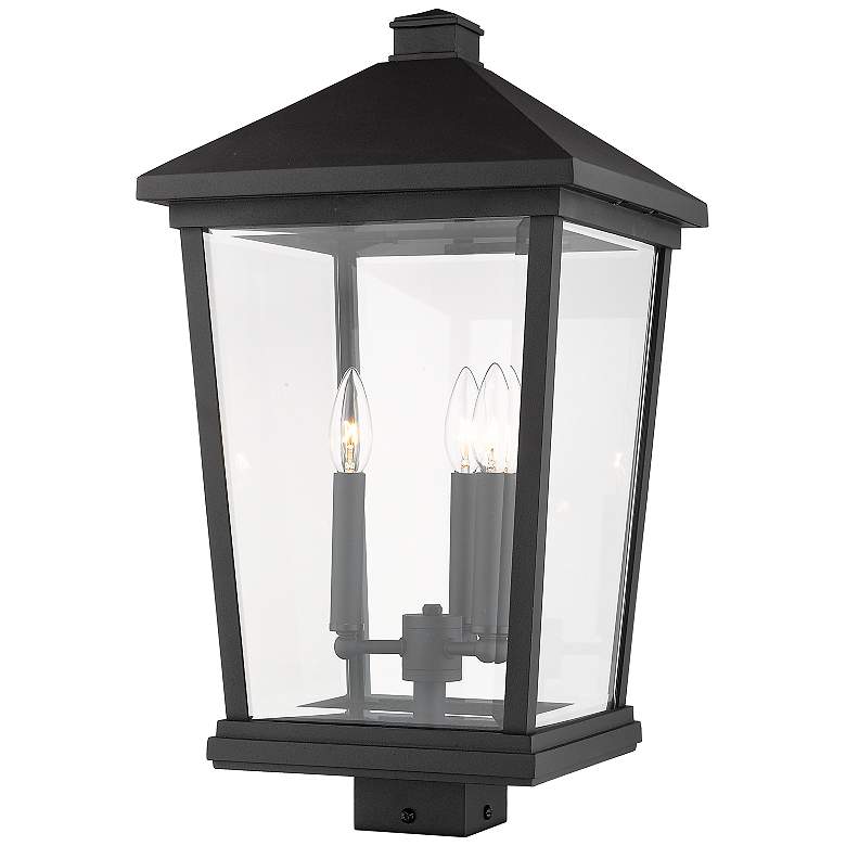 Image 1 Z-Lite Beacon 22 1/4" High Black 3-Light Outdoor Post Light