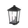 4_Z-Lite Beacon 22 1/4" High Black 3-Light Outdoor Post Light more views
