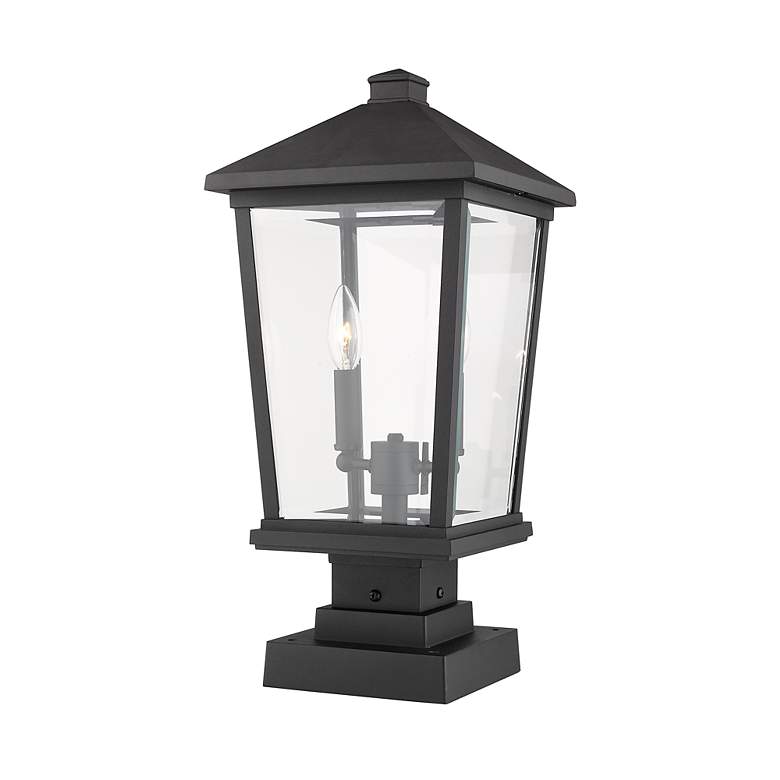 Image 4 Z-Lite Beacon 22" High Black Metal Outdoor Pier Mount Light more views