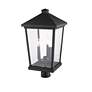 4_Z-Lite Beacon 23 1/2" High Black 3-Light Outdoor Post Light more views