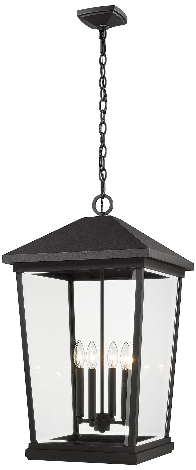 Z-Lite Beacon 28" High Black 4-Light Outdoor Hanging Light