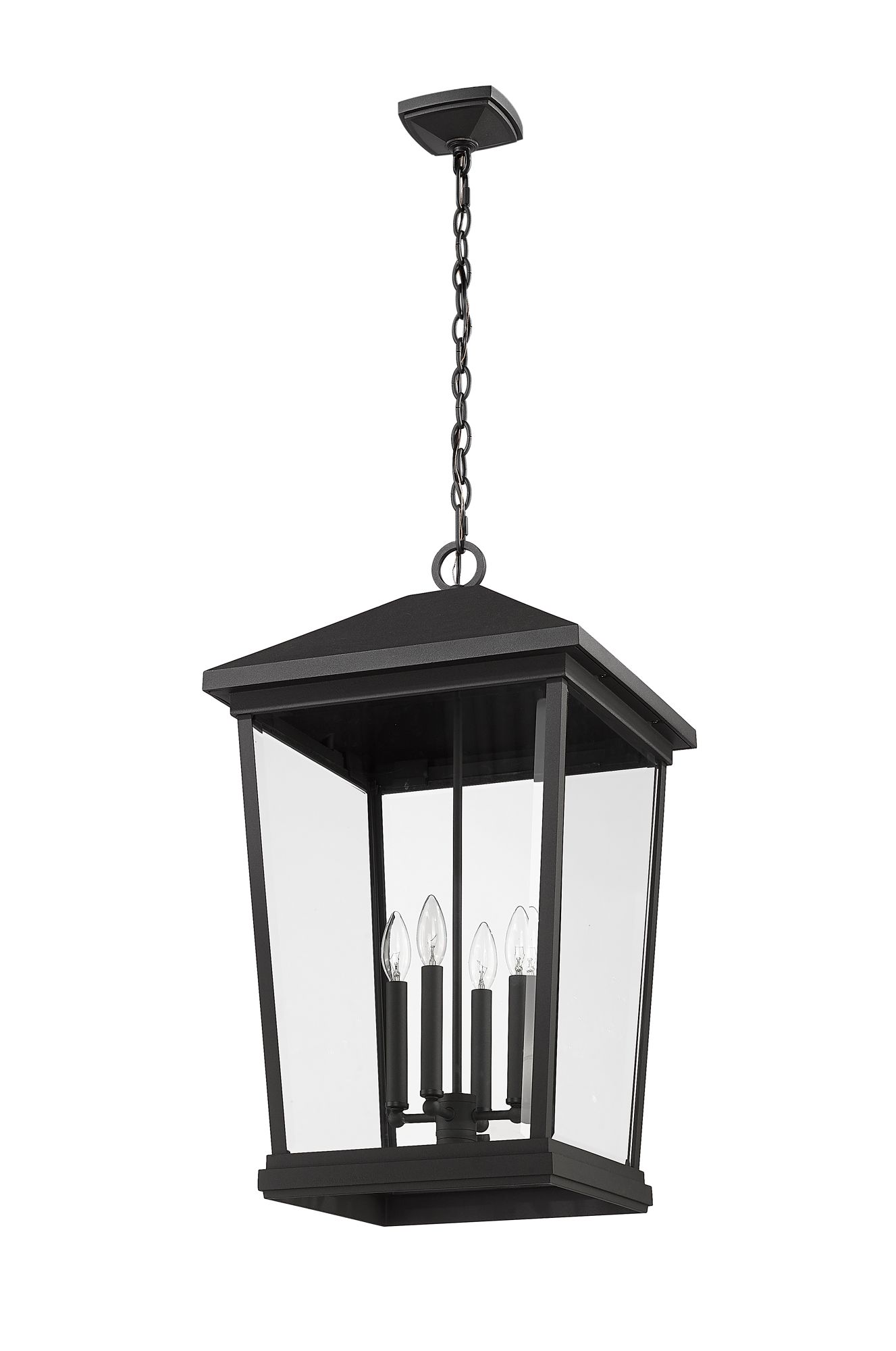 Z-Lite Beacon 28" High Black 4-Light Outdoor Hanging Light