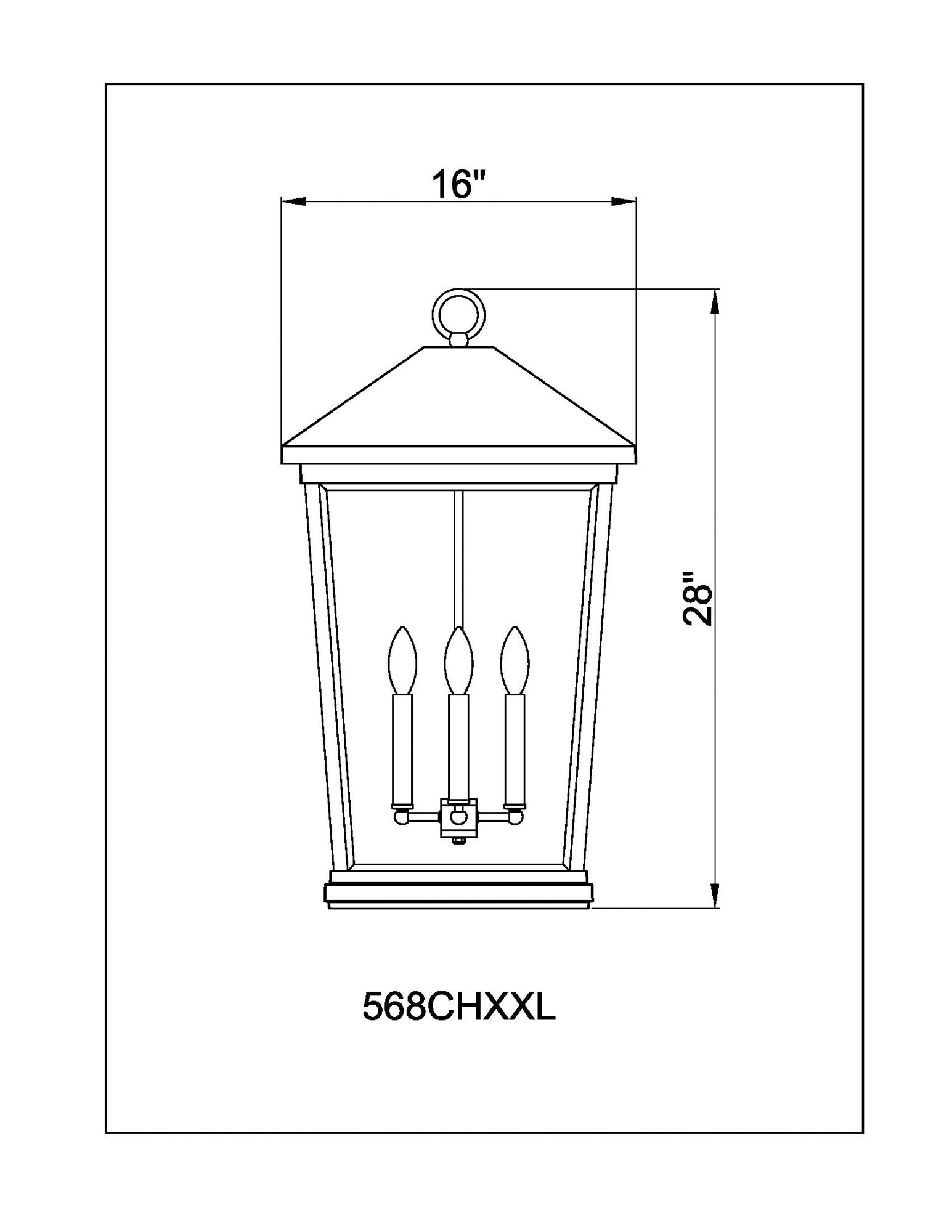 Z-Lite Beacon 28" High Black 4-Light Outdoor Hanging Light